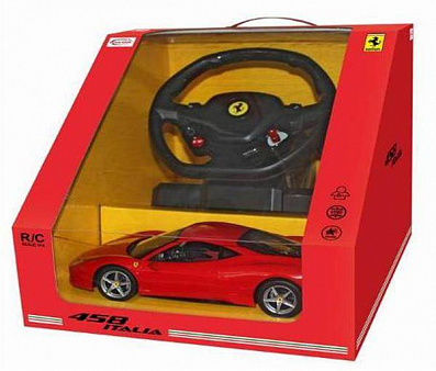 Радиоуправляемая модель автомобиля Ferrari 458 Italia 1:14 с рулём управления